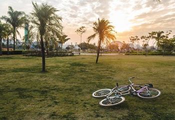 Andar de bike é uma das atividades preferidas dos visitantes do Parque Villa-Lobos em São Paulo - SP.