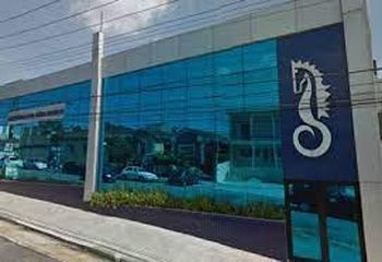 Fachada da entrada do Aquário de São Paulo - SP. 