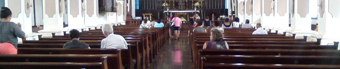 Nave única da Igreja Matriz do Divino Pai Eterno de Trindade - GO.