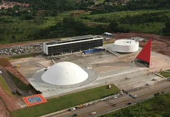 Vista aérea para Centro Cultural Oscar Niemeyer em Goiânia - GO.