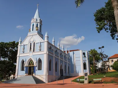 Vista áerea do Thermas dos Laranjais, principal ponto turístico de Olímpia - SP. 
