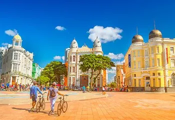 A Praça do Marco Zero ou Praça Barão do Rio Branco em Recife - PE.