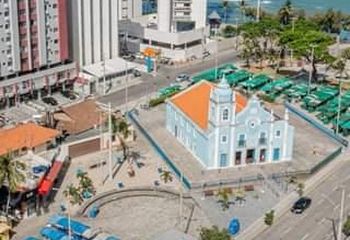 Vista aérea da Pracinha de Boa Viagem no Recife - PE.