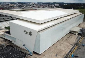Fachada da entrada da Neo Química Arena em São Paulo - SP. 