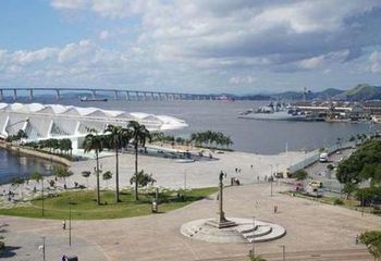 Vista aérea do Museu do Amanhã no Rio de Janeiro - RJ.